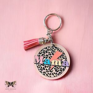 Handmade Mama Wooden Keychain